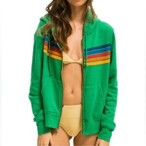 5 Stripe Zip Hoodie Sweatshirt